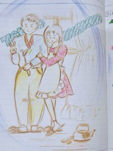 成婚メッセージ、平成3年TさんSさん、イラスト